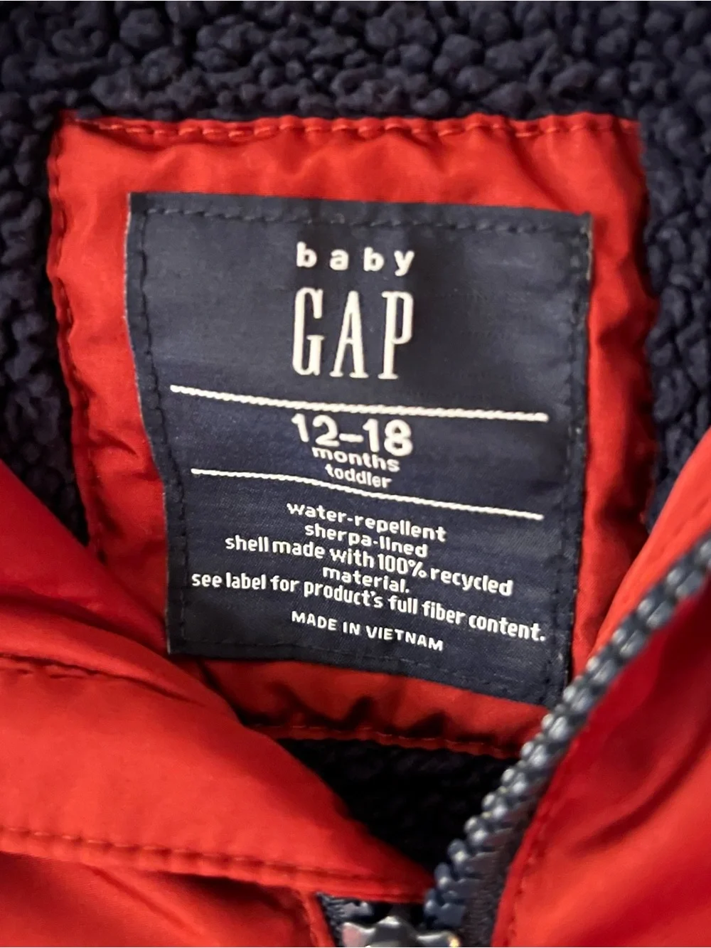 GAP Baby Red Sherpa-Lined Jacket